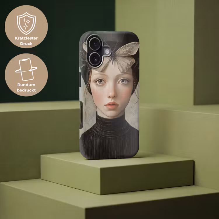 Woman - Butterfly - Art - Classic - Muted Toughcase MagSafe Apple iPhone 17 klein -USP_PrintM_DE