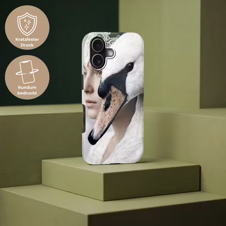 Vrouw - Zwaan - Wit Toughcase MagSafe Apple iPhone 17 klein -USP_PrintM_DE