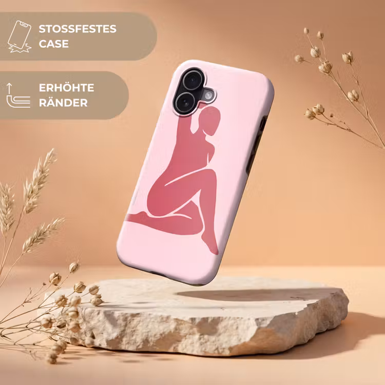 Vrouw - Silhouet - Abstract - Modern - Roze Toughcase MagSafe Apple iPhone 17 klein -USP_RandenV_DE