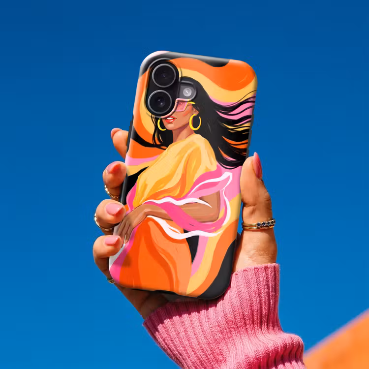 Vrouw - Zonnebril - Abstract - Kleurrijk Toughcase MagSafe Apple iPhone 17 klein -Sfeer1V