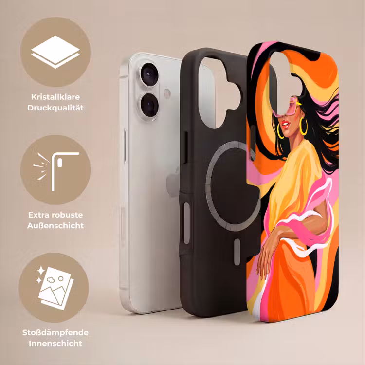 Vrouw - Zonnebril - Abstract - Kleurrijk Toughcase MagSafe Apple iPhone 17 klein -USP_Lagen_DE