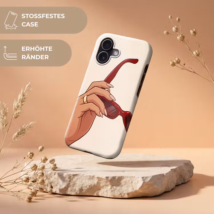 Vrouw - Zonnebril - Mode - Rood - Illustratie Toughcase MagSafe Apple iPhone 17 klein -USP_RandenV_DE