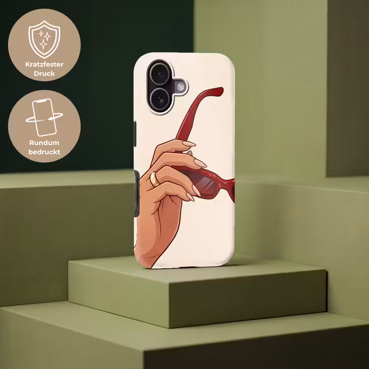 Vrouw - Zonnebril - Mode - Rood - Illustratie Toughcase MagSafe Apple iPhone 17 klein -USP_PrintM_DE