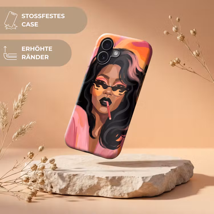 Vrouw - Zonnebril - Modern - Portret - Oranje Toughcase MagSafe Apple iPhone 17 klein -USP_RandenV_DE
