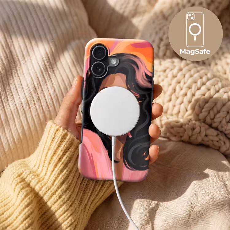 Vrouw - Zonnebril - Modern - Portret - Oranje Toughcase MagSafe Apple iPhone 17 klein -USP_MagsafeV