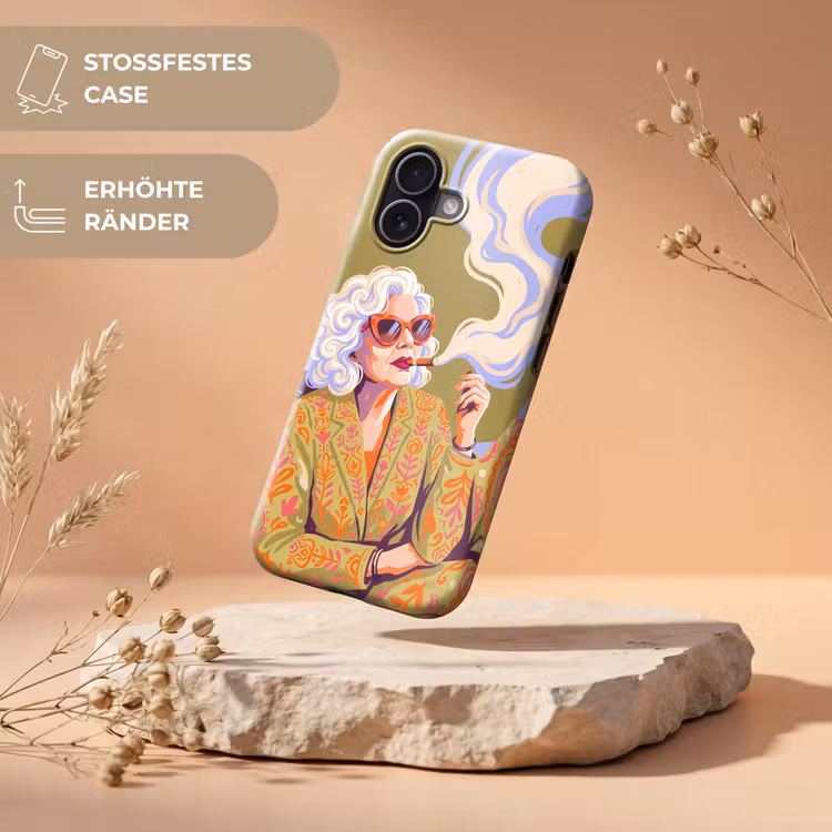 Vrouw - Zonnebril - Portret - Modern - Kleurrijk Toughcase MagSafe Apple iPhone 17 klein -USP_RandenV_DE