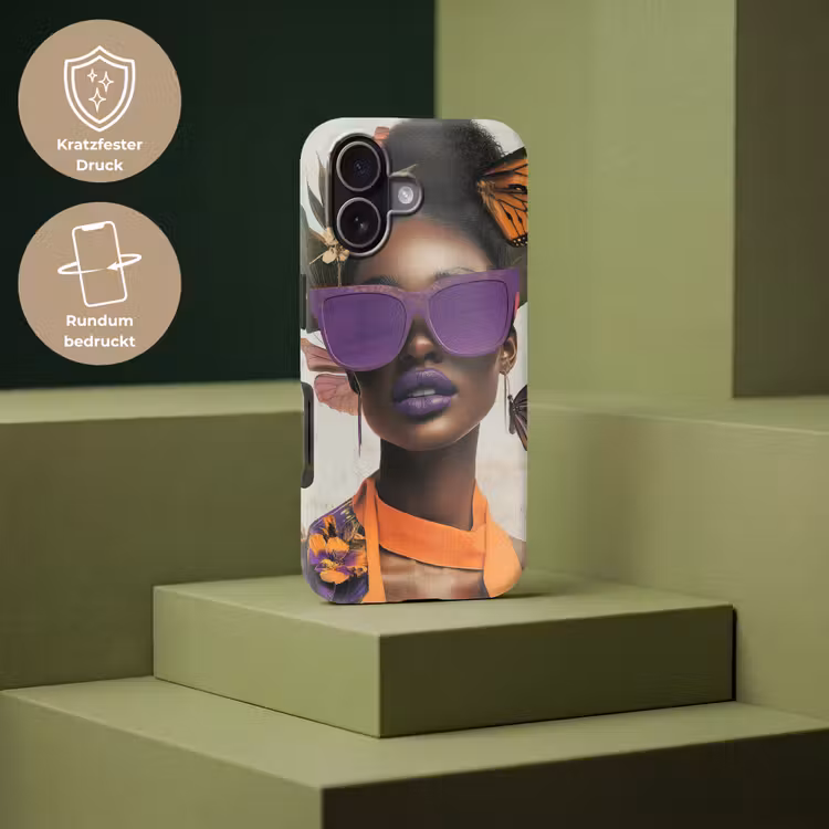 Vrouw - Zonnebril - Vlinder - Bloemen Toughcase MagSafe Apple iPhone 17 klein -USP_PrintM_DE