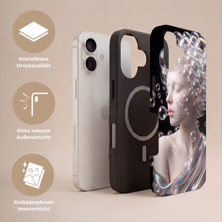 Vrouw - Bellen - Abstract - Kleurrijk Toughcase MagSafe Apple iPhone 17 klein -USP_Lagen_DE