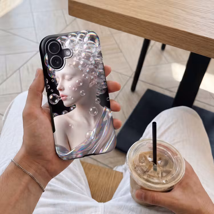 Vrouw - Bellen - Abstract - Kleurrijk Toughcase MagSafe Apple iPhone 17 klein -Sfeer1M