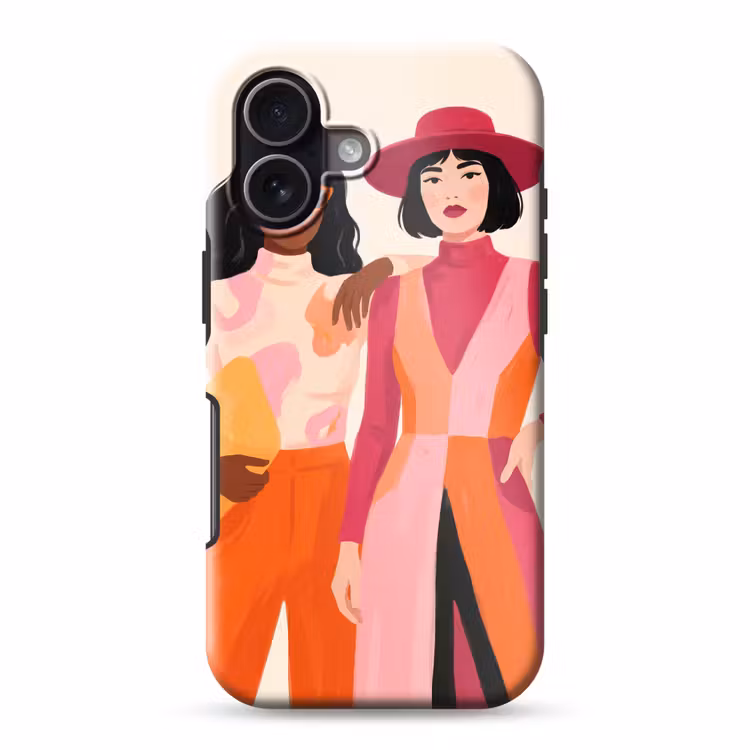 Vrouw - Twee - Mode - Abstract - Kleurrijk Toughcase MagSafe Apple iPhone 17 klein -3d