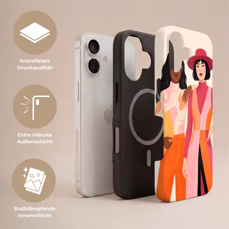 Vrouw - Twee - Mode - Abstract - Kleurrijk Toughcase MagSafe Apple iPhone 17 klein -USP_Lagen_DE