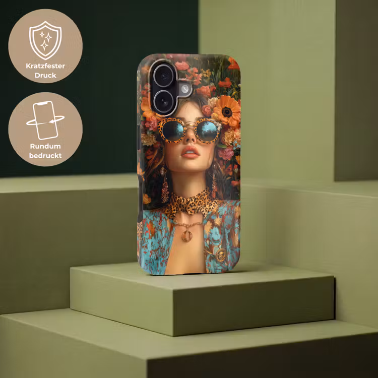Vrouwen - Bloemen - Modern - Bril - Abstract Toughcase MagSafe Apple iPhone 17 klein -USP_PrintM_DE