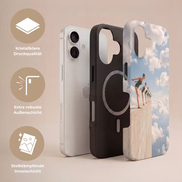 Handyhülle Toughcase - Frauen – Tauchhaltung – Wolken - Vrouwen - Duikhouding - Wolken Toughcase MagSafe Apple iPhone 17 klein