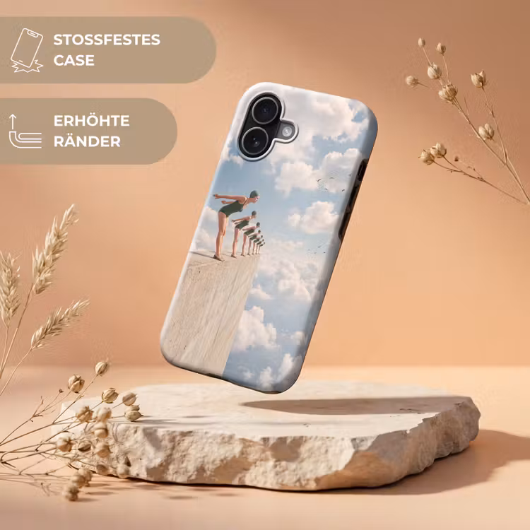 Handyhülle Toughcase - Frauen – Tauchhaltung – Wolken - Vrouwen - Duikhouding - Wolken Toughcase MagSafe Apple iPhone 17 klein