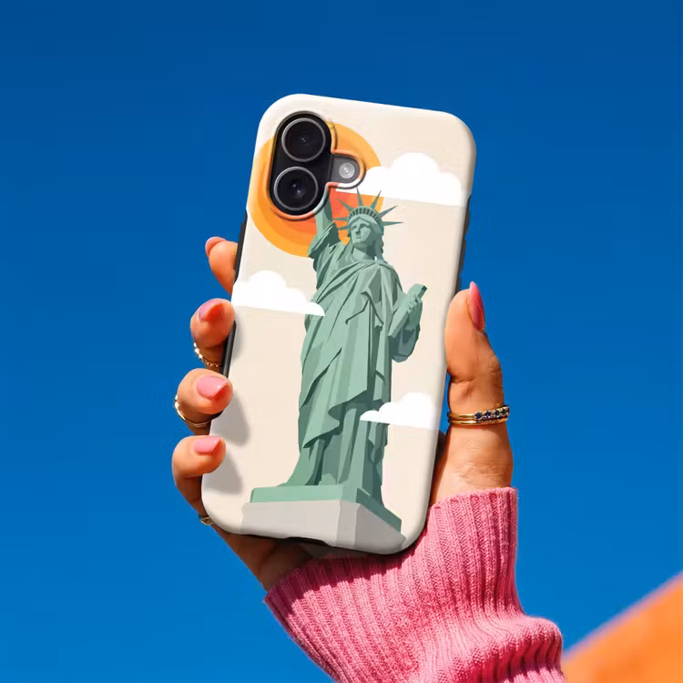 Vrijheidsbeeld - New York - Zon - Modern Toughcase MagSafe Apple iPhone 17 klein -Sfeer1V