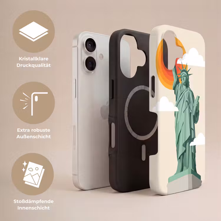 Vrijheidsbeeld - New York - Zon - Modern Toughcase MagSafe Apple iPhone 17 klein -USP_Lagen_DE