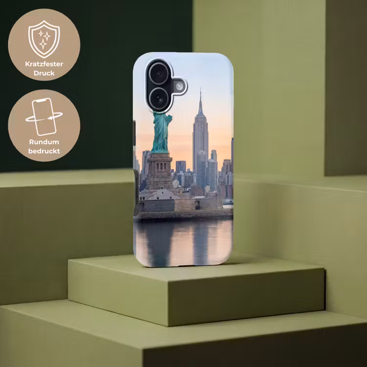 Vrijheidsbeeld - New York - Zonsopgang - Stad - Architectuur Toughcase MagSafe Apple iPhone 17 klein -USP_PrintM_DE