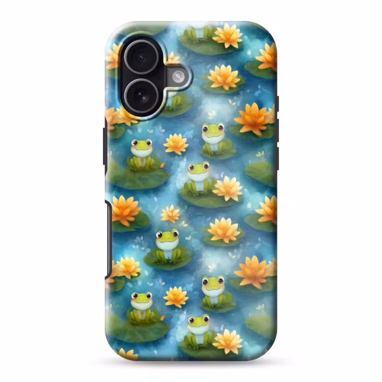 Kikker - Lelies - Groen Toughcase MagSafe Apple iPhone 17 klein 1017 -3d
