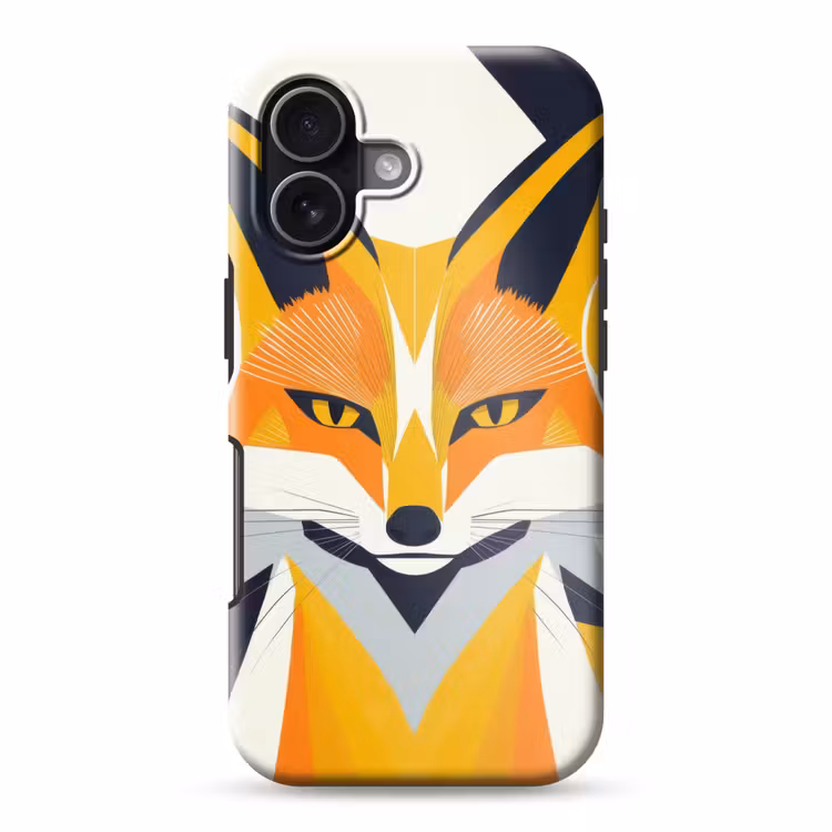 Vos - Oranje - Abstract - Driehoeken Toughcase MagSafe Apple iPhone 17 klein -3d