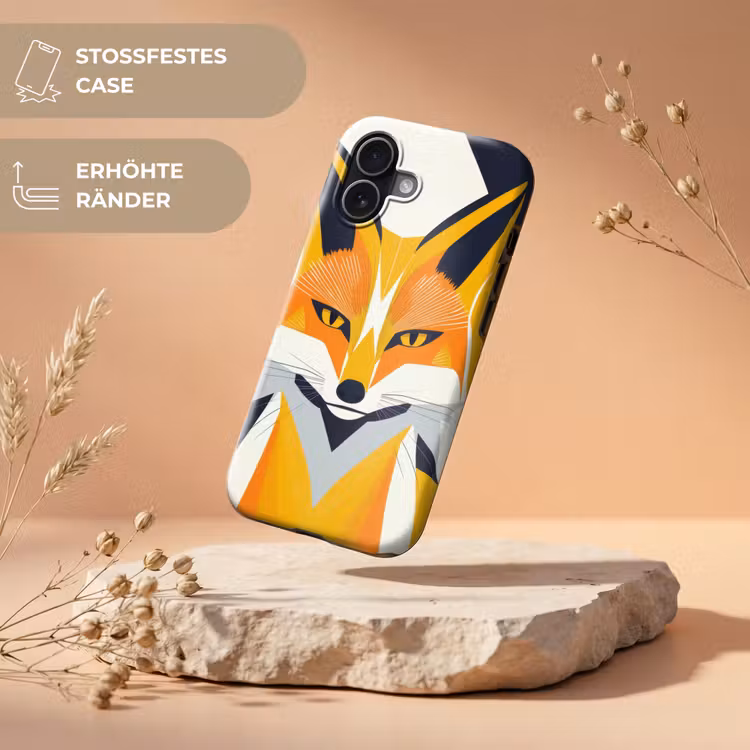 Vos - Oranje - Abstract - Driehoeken Toughcase MagSafe Apple iPhone 17 klein -USP_RandenV_DE