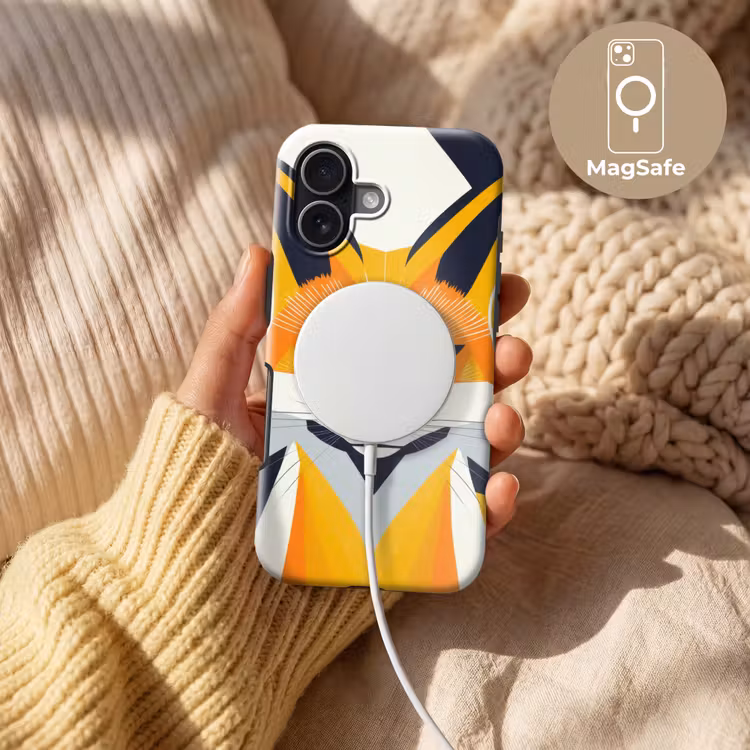 Vos - Oranje - Abstract - Driehoeken Toughcase MagSafe Apple iPhone 17 klein -USP_MagsafeV