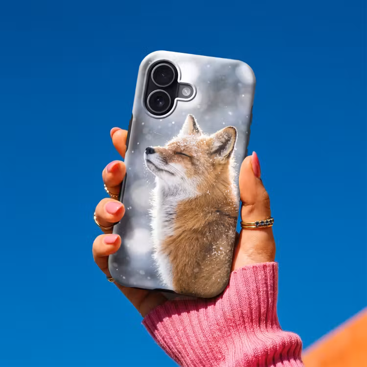 Vos - Sneeuwval - Portret - Winter - Sfeervol Toughcase MagSafe Apple iPhone 17 klein -Sfeer1V