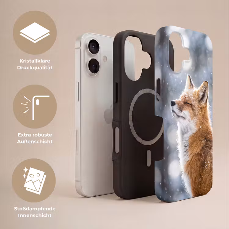 Vos - Sneeuwval - Portret - Winter - Sfeervol Toughcase MagSafe Apple iPhone 17 klein -USP_Lagen_DE