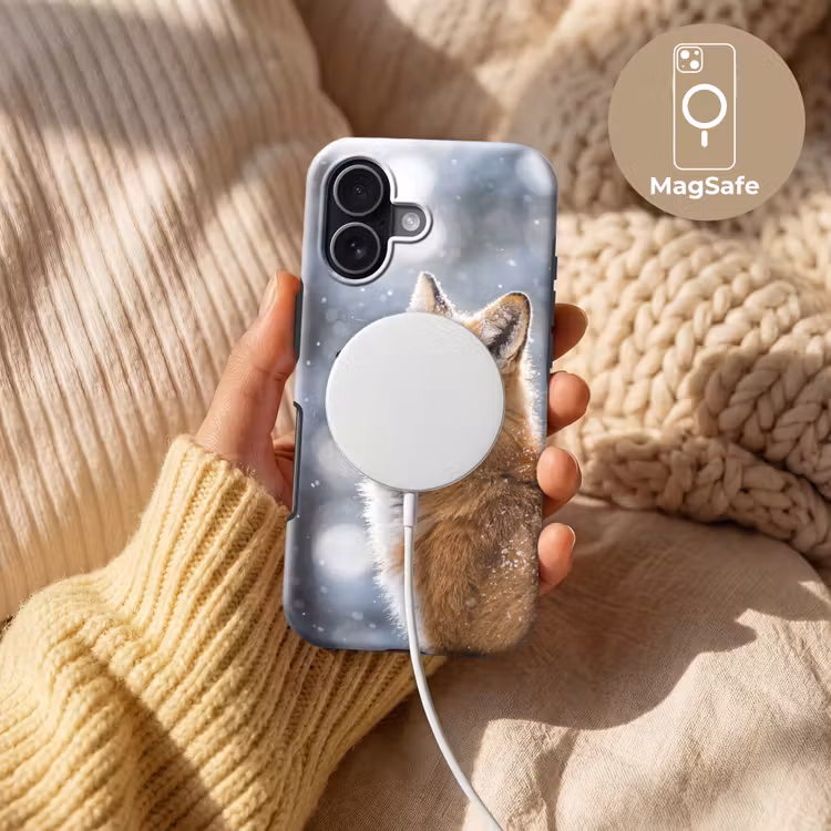 Vos - Sneeuwval - Portret - Winter - Sfeervol Toughcase MagSafe Apple iPhone 17 klein -USP_MagsafeV