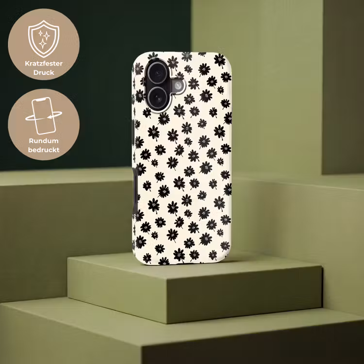 Madeliefjes - Grafisch - Zwart - Beige Toughcase MagSafe Apple iPhone 17 klein 1017 -USP_PrintM_DE