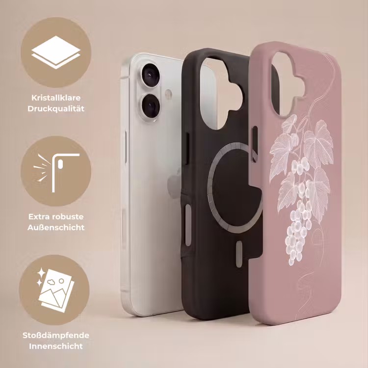 Tros - Druiven - Illustratie - Bladeren Toughcase MagSafe Apple iPhone 17 klein -USP_Lagen_DE