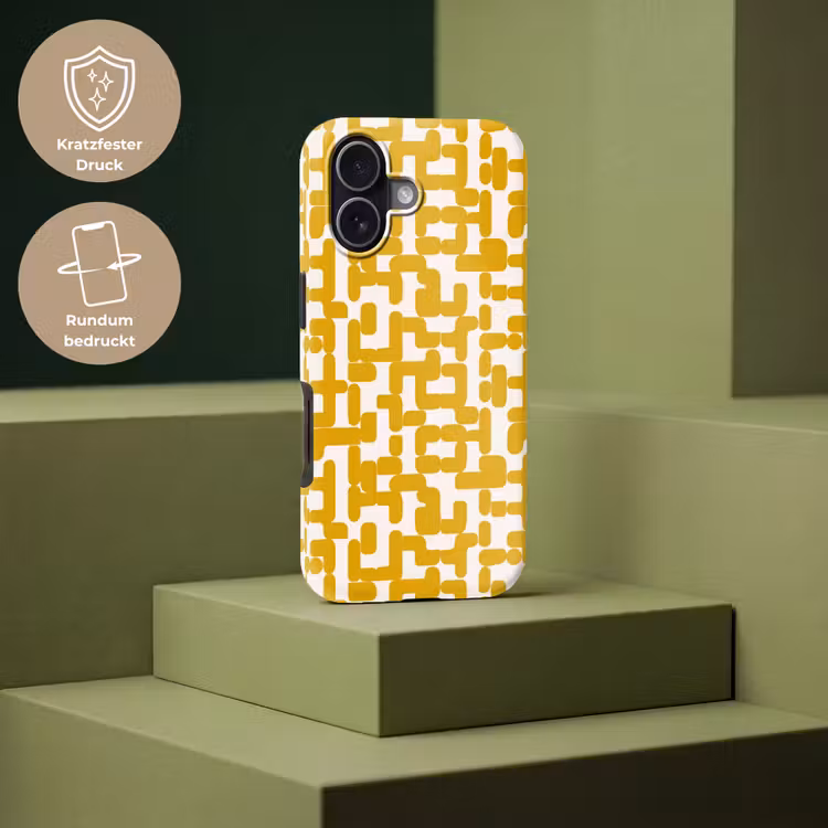 Geel - Beige - Patroon Toughcase MagSafe Apple iPhone 17 klein 1017 -USP_PrintM_DE