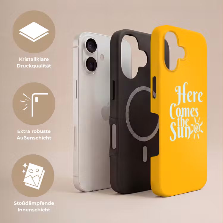Geel - Blauw - Here comes the sun Toughcase MagSafe Apple iPhone 17 klein -USP_Lagen_DE