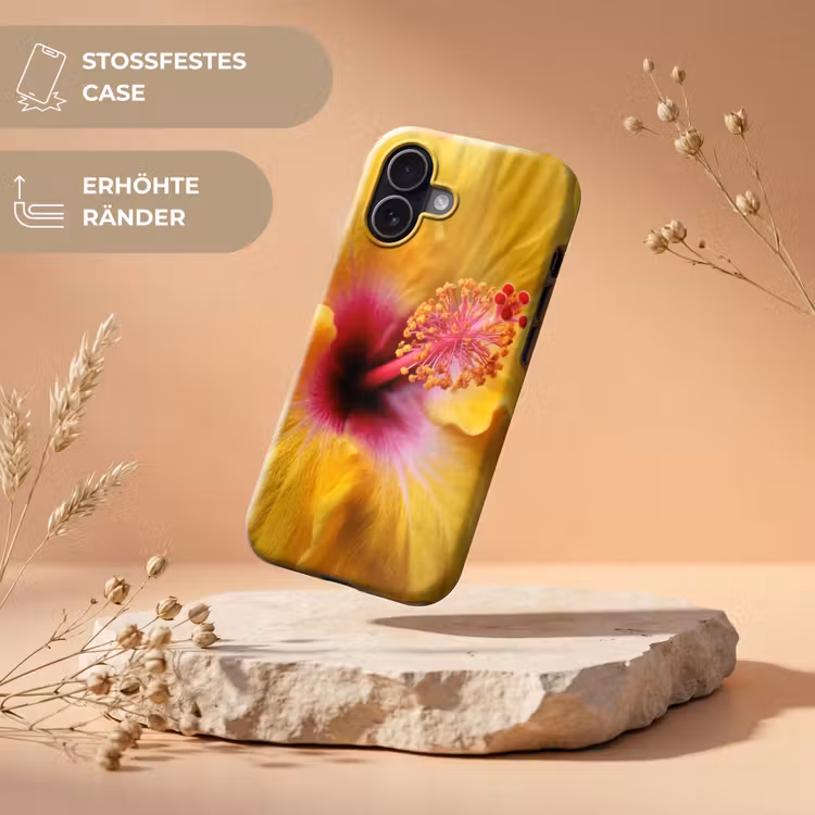 Geel - Hibiscus - Tropisch Toughcase MagSafe Apple iPhone 17 klein -USP_RandenV_DE