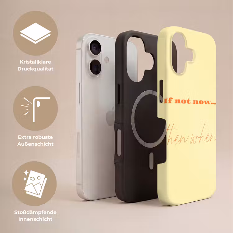 Geel - Oranje - if not now then when Toughcase MagSafe Apple iPhone 17 klein -USP_Lagen_DE