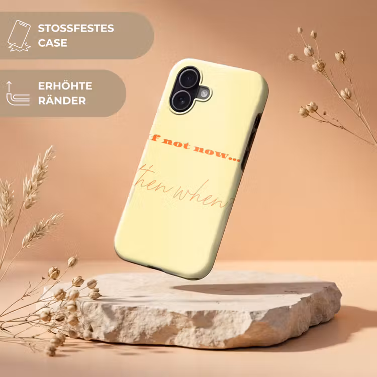 Geel - Oranje - if not now then when Toughcase MagSafe Apple iPhone 17 klein -USP_RandenV_DE