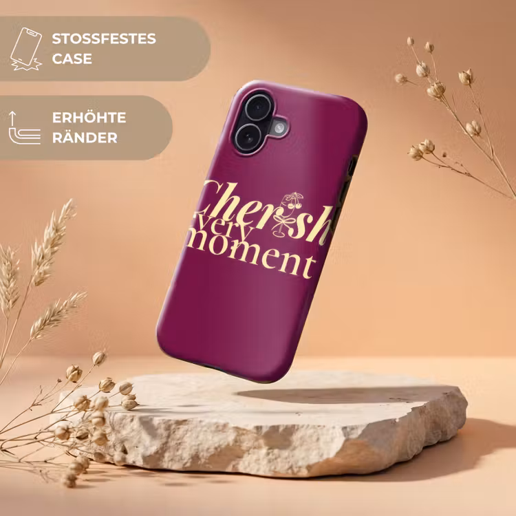 Cherish every moment - Cocktailglas - Bordeaux Toughcase MagSafe Apple iPhone 17 klein -USP_RandenV_DE