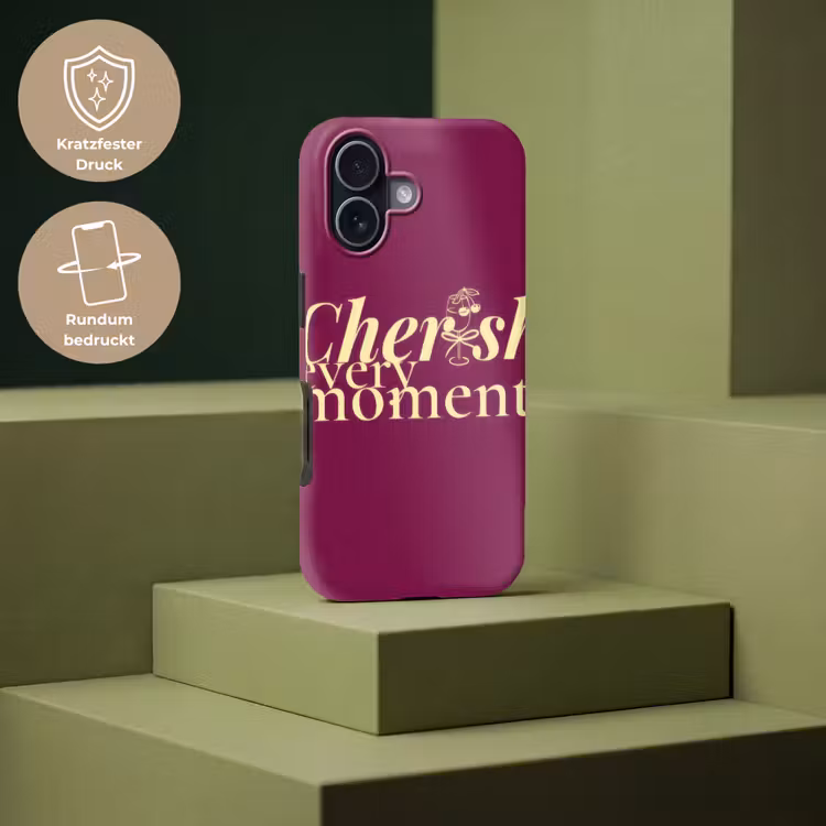 Cherish every moment - Cocktailglas - Bordeaux Toughcase MagSafe Apple iPhone 17 klein -USP_PrintM_DE