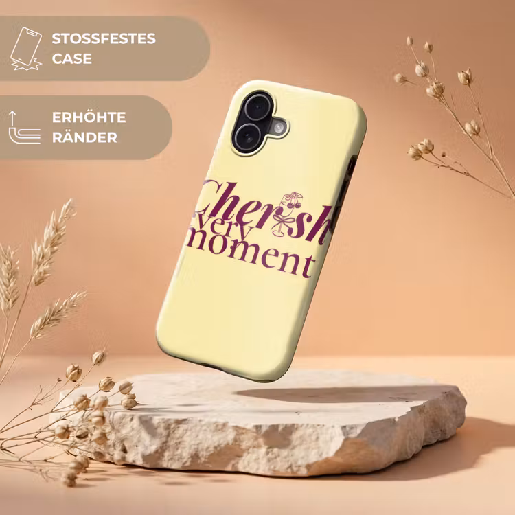 Cherish every moment - Cocktailglas - Geel Toughcase MagSafe Apple iPhone 17 klein -USP_RandenV_DE