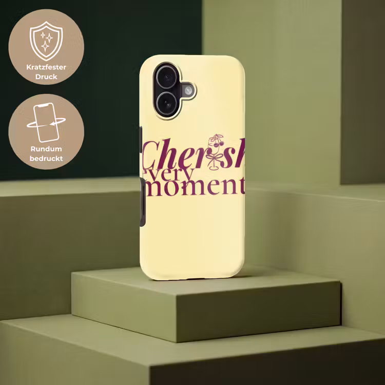 Cherish every moment - Cocktailglas - Geel Toughcase MagSafe Apple iPhone 17 klein -USP_PrintM_DE