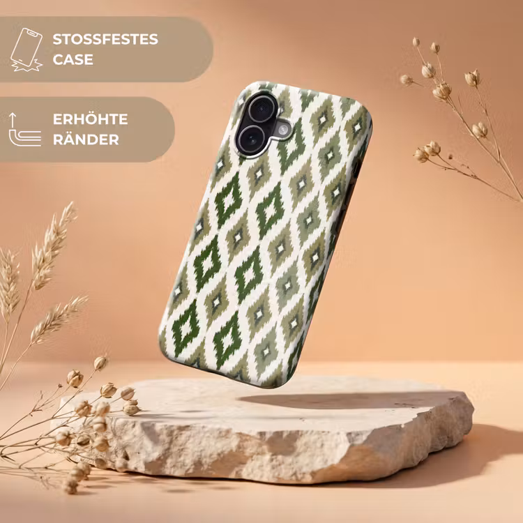 Geografisch - Ruitmotief - Groen Toughcase MagSafe Apple iPhone 17 klein 1017 -USP_RandenV_DE