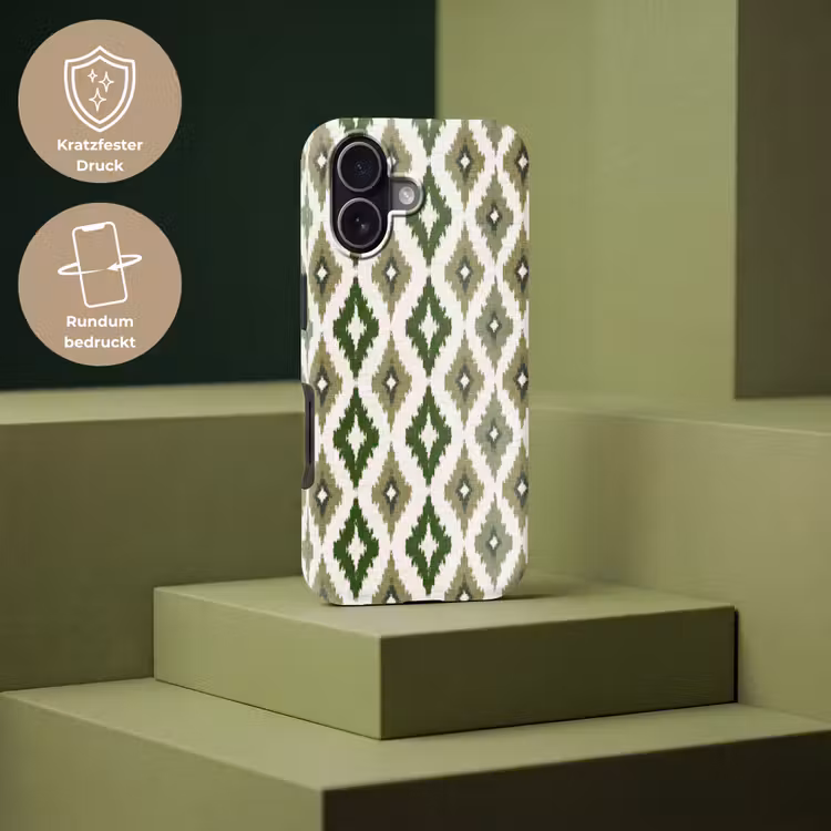 Geografisch - Ruitmotief - Groen Toughcase MagSafe Apple iPhone 17 klein 1017 -USP_PrintM_DE
