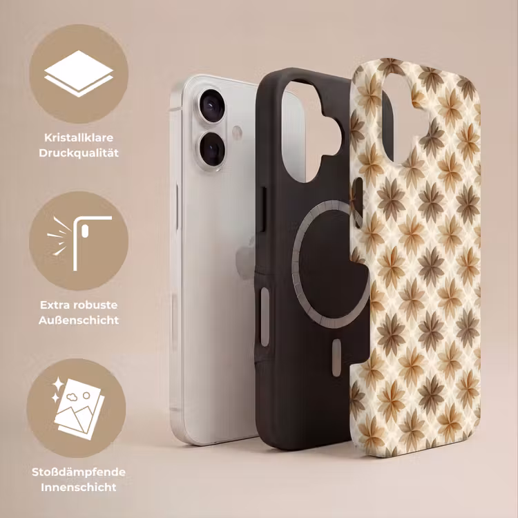 Geografisch - Patroon - Bruin Toughcase MagSafe Apple iPhone 17 klein 1017 -USP_Lagen_DE