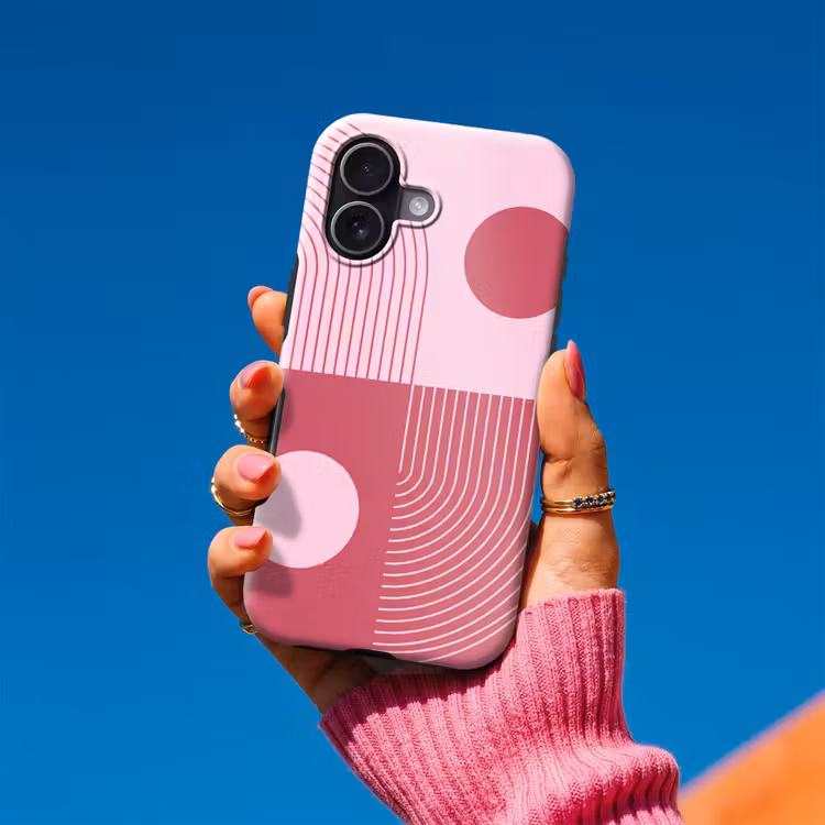Geometrie - Patroon - Abstract - Roze - Modern Toughcase MagSafe Apple iPhone 17 klein -Sfeer1V