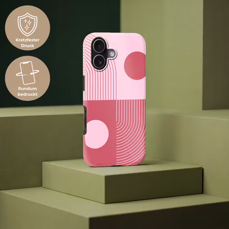 Geometrie - Patroon - Abstract - Roze - Modern Toughcase MagSafe Apple iPhone 17 klein -USP_PrintM_DE