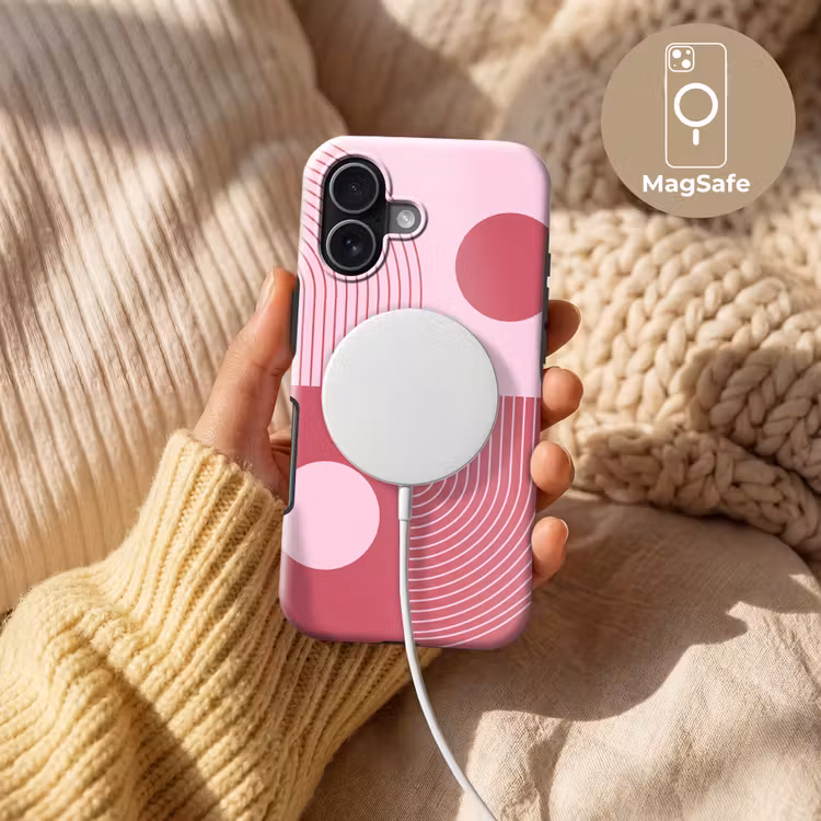 Geometrie - Patroon - Abstract - Roze - Modern Toughcase MagSafe Apple iPhone 17 klein -USP_MagsafeV