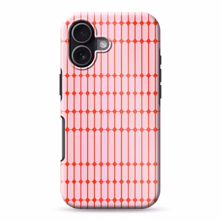 Geometrisch - Minimalistisch - Rood - Roze Toughcase MagSafe Apple iPhone 17 klein 1017 -3d