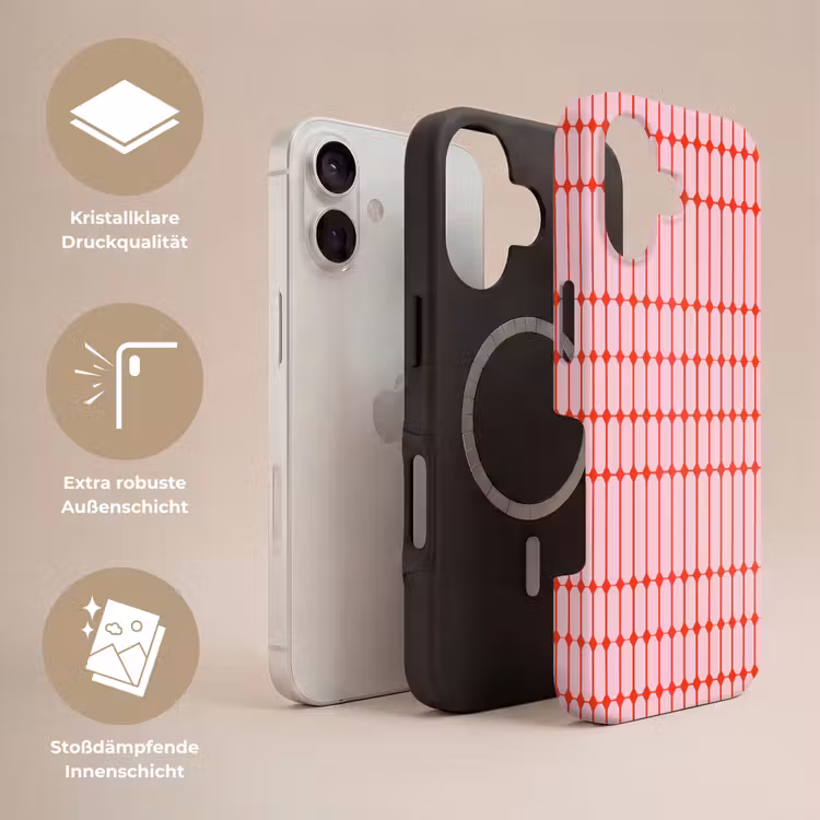 Geometrisch - Minimalistisch - Rood - Roze Toughcase MagSafe Apple iPhone 17 klein 1017 -USP_Lagen_DE
