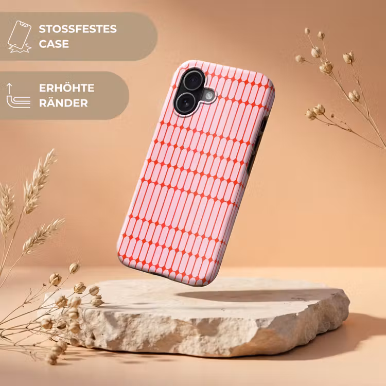 Geometrisch - Minimalistisch - Rood - Roze Toughcase MagSafe Apple iPhone 17 klein 1017 -USP_RandenV_DE