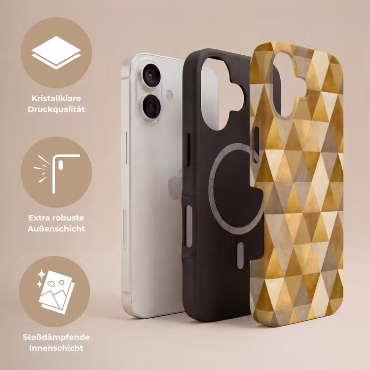Geometrisch - Driehoek - Goud Toughcase MagSafe Apple iPhone 17 klein 1017 -USP_Lagen_DE