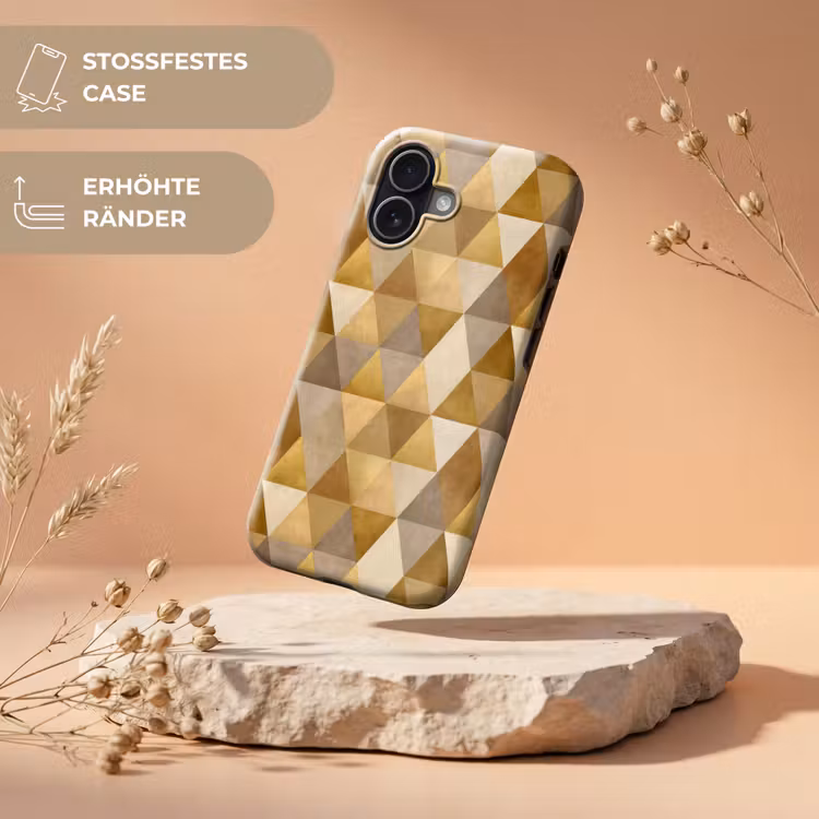 Geometrisch - Driehoek - Goud Toughcase MagSafe Apple iPhone 17 klein 1017 -USP_RandenV_DE